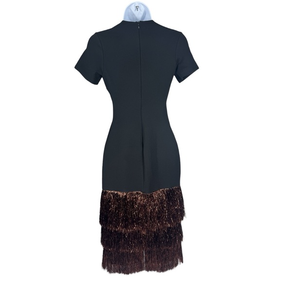Tuckernuck Hyacinth House Francie Fringe Maxi Dress Black Metallic XXS NWT - Picture 7 of 13